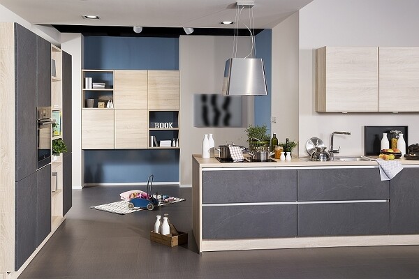 Schicke Schieferfronten in der modernen Einbauküche